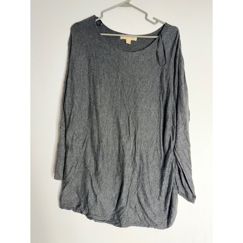 Michael Michael Kors Gray Long Sleeve Scoop Neck Pullover Sweater Plus Size 1X